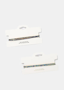 2-Piece Rhinestone Stretch Bracelets