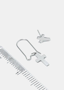 2-Pair Cross Stud & Dangle Earrings