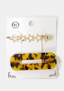2-Piece Resin & Stars Barrettes