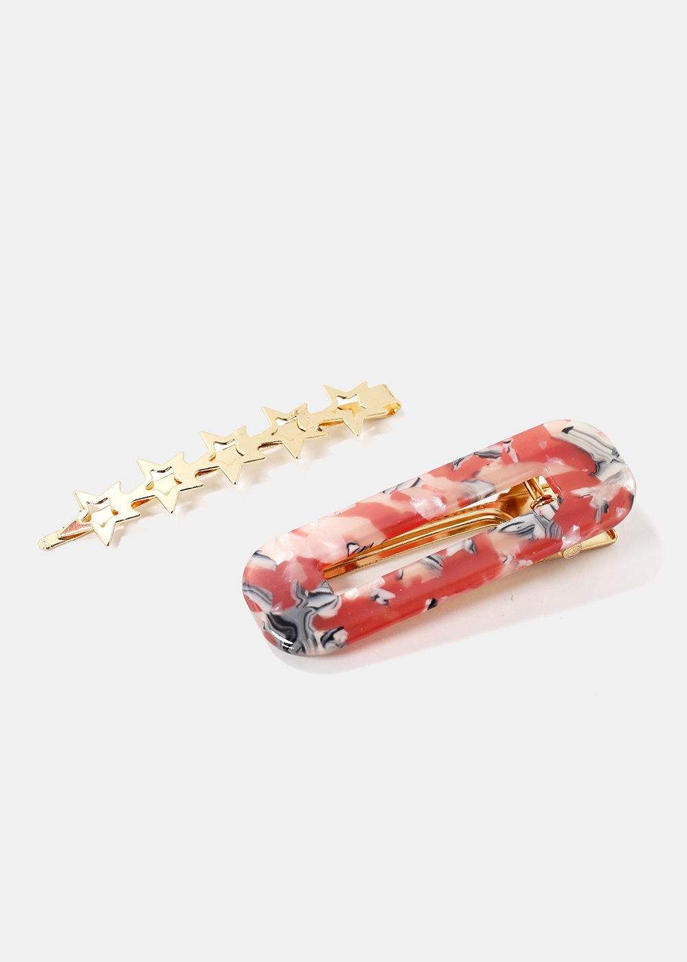 2-Piece Resin & Stars Barrettes