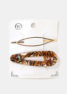 2-Piece Resin & Metal Hair Clips