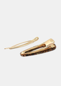 2-Piece Resin & Metal Hair Clips