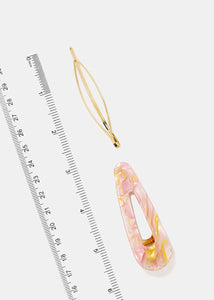 2-Piece Resin & Metal Hair Clips