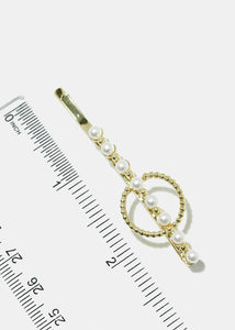 2-Piece Pearl Studded Hair Pins