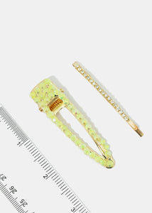 2-Piece Gemstone Hair Pins