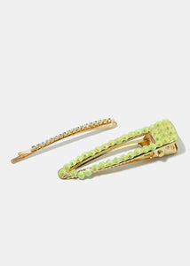 2-Piece Gemstone Hair Pins