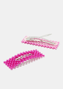 2-Piece Beaded Open Rectangle Snap Clip