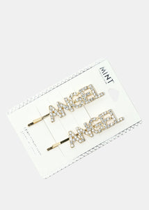 2-Piece Rhinestone "ANGEL" Hair Pins