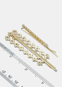 2-Piece Rectangle Rhinestone Hair Pins
