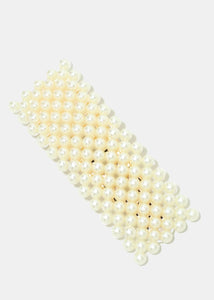 2-Piece Pearl Hair Clip & Hoop Earrings Set