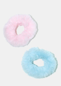 2-Piece Fuzzy Hair Ties
