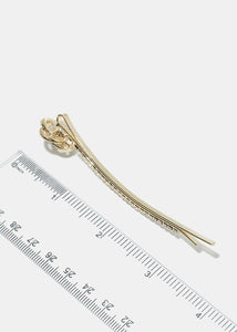 2-Piece Rhinestone Linked Circle & Pearl Hair Pins