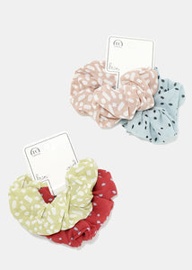 2-Piece Dotted Print Scrunchies