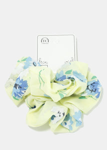 2-Piece Flower Print Scrunchies